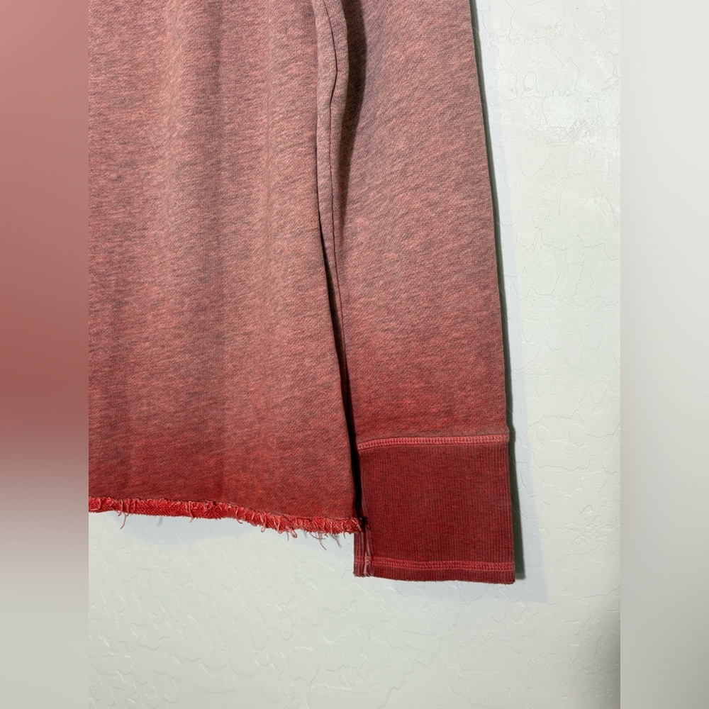 Harley-Davidson Red Ombre Crew Neck distressed Long sleeve Raw Hem‎ motorcycle L - Picture 8 of 14